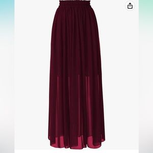 Topdress Women’s Long Beach Maxi Skirt. Beautiful burgundy color.